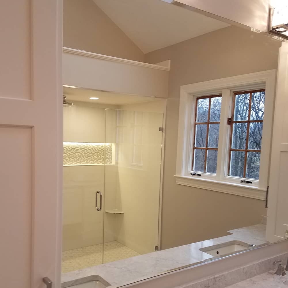 shower glass doors and mirrors
